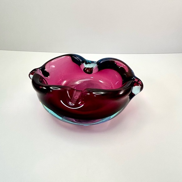 Sommerso vintage glass bowl, pink, purplish and blue - Picture 7 of 10